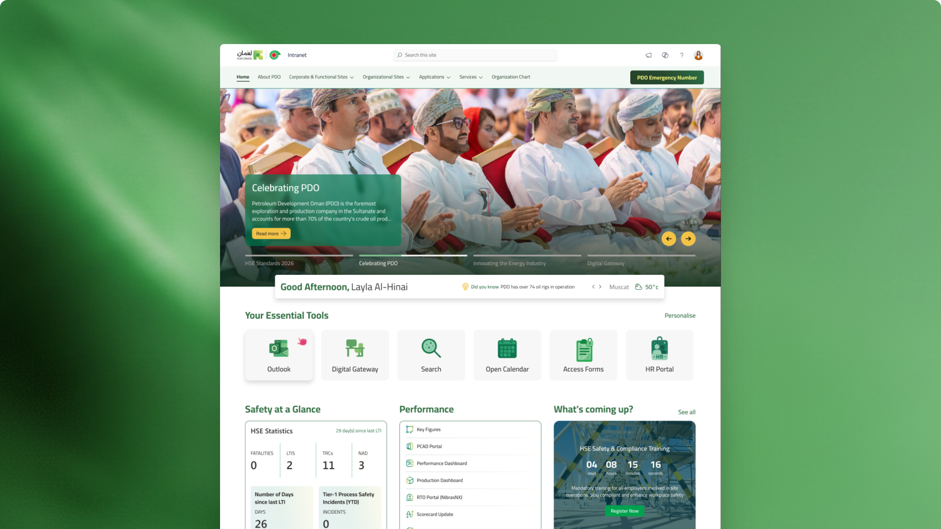 Final homepage design