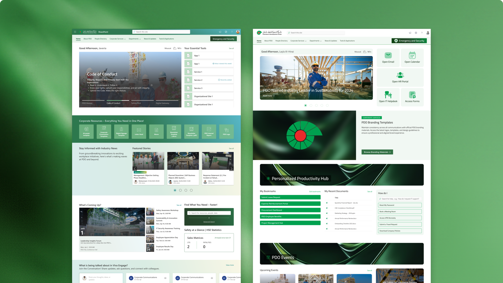 Homepage design options
