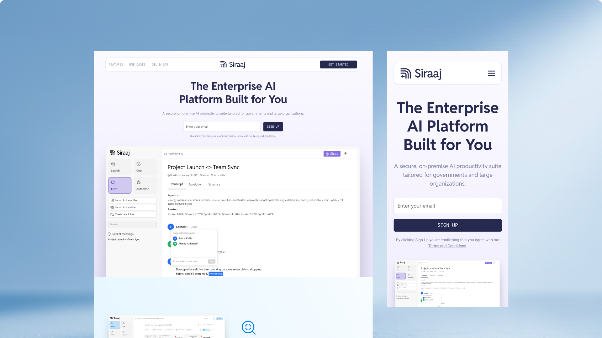 Landing page designs