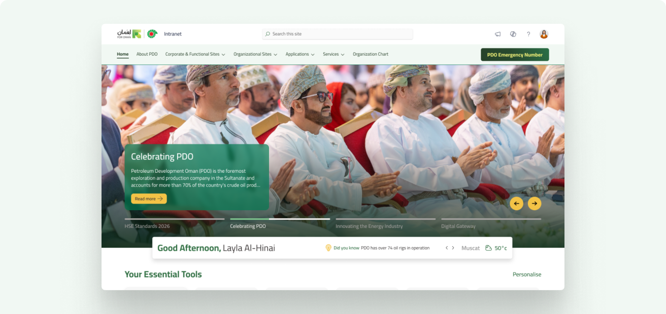 PDO Intranet revamp